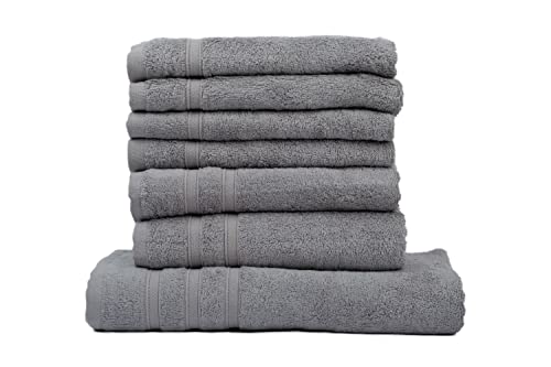 Müskaan Bambus Handtücher Set 4 Gästetücher 30x50 + 2 Handtücher 50x100 + 1 Duschtuch 70x140 - Samtweich und Saugstark - 50% Bambus 50% Baumwolle - Oeko-Tex 100 Zertifiziert - Kiesel von Müskaan