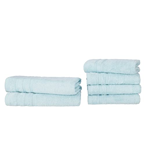 Müskaan Bambus Handtücher Set 4 Handtücher 50x100 + 2 Duschtücher 70x140 - Samtweich und Saugstark - 50% Bambus 50% Baumwolle - Oeko-Tex 100 Zertifiziert - Aqua von Müskaan