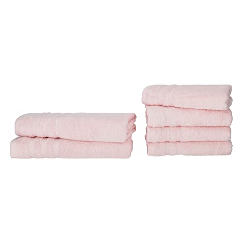Müskaan Bambus Handtücher Set 4 Handtücher 50x100 + 2 Duschtücher 70x140 - Samtweich und Saugstark - 50% Bambus 50% Baumwolle - Oeko-Tex 100 Zertifiziert - rosé von Müskaan