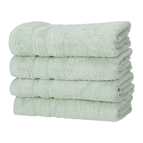 Müskaan® 4er Bambus Handtuch Set Eukalyptus, 50% Baumwolle & 50% Bambus, 50x100cm, 450g/m² – Öko-Tex, Frottee Handtücher Set Baumwolle, Baumwoll Handtuchset Grün für Bad, 60°C waschbar, Frotteetücher von Müskaan
