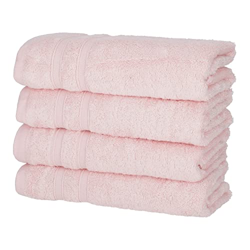 Müskaan Bambus Handtücher Set 4 Handtücher 50x100 - Samtweich und Saugstark - 50% Bambus 50% Baumwolle - Oeko-Tex 100 Zertifiziert - rosé von Müskaan