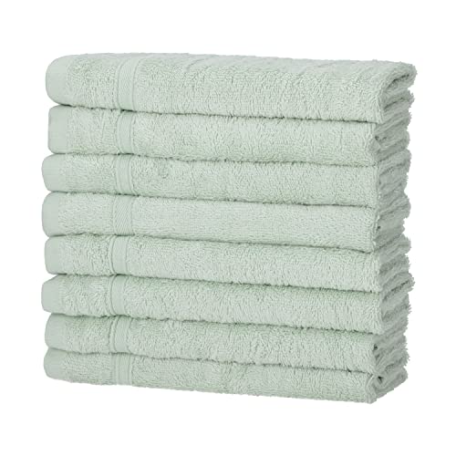Müskaan Bambus Handtücher Set 8 Gästetücher 30x50 - Samtweich und Saugstark - 50% Bambus 50% Baumwolle - Oeko-Tex 100 Zertifiziert - eukalyptus von Müskaan