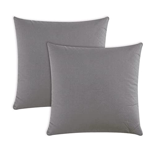Müskaan Kissenbezug 40 x 40 cm – 2er Set Kissenbezüge – Kopfkissenbezug 40x40 aus Mikrofaser – bügelfrei, knitterfrei, mit Reißverschluss – weich & glatt – Grau von Müskaan