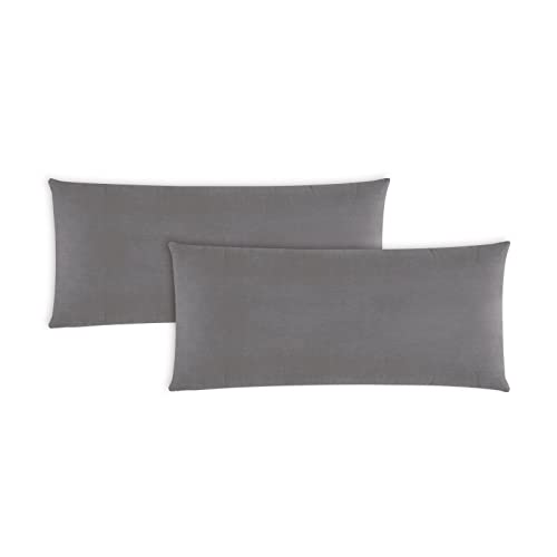 Kissenbezug 40 x 80 cm – 2er Set Kissenbezüge – Kopfkissenbezug 40x80 aus Mikrofaser – bügelfrei, knitterfrei, mit Reißverschluss – weich & glatt – Grau von Müskaan
