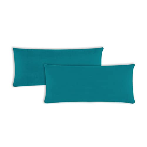 Müskaan Kissenbezug 40 x 80 cm – 2er Set Kissenbezüge – Kopfkissenbezug 40x80 aus Mikrofaser – bügelfrei, knitterfrei, mit Reißverschluss – weich & glatt – Petrol von Müskaan