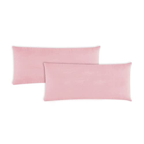 Müskaan Kissenbezug 40 x 80 cm – 2er Set Kissenbezüge – Kopfkissenbezug 40x80 aus Mikrofaser – bügelfrei, knitterfrei, mit Reißverschluss – weich & glatt – Rosa von Müskaan