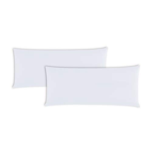 Kissenbezug 40 x 80 cm – 2er Set Kissenbezüge – Kopfkissenbezug 40x80 aus Mikrofaser – bügelfrei, knitterfrei, mit Reißverschluss – weich & glatt – Weiß von Müskaan