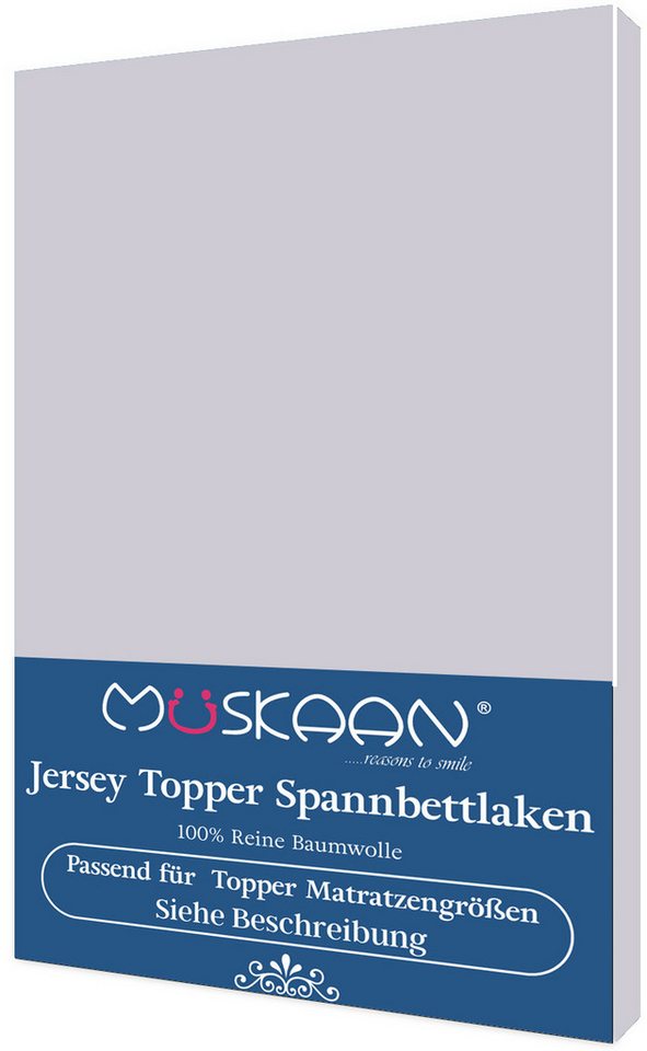 Müskaan Spannbettlaken Spannbettlaken für Topper-Matratzen, 100% Baumolle, (1 Stück), gummizug von Müskaan