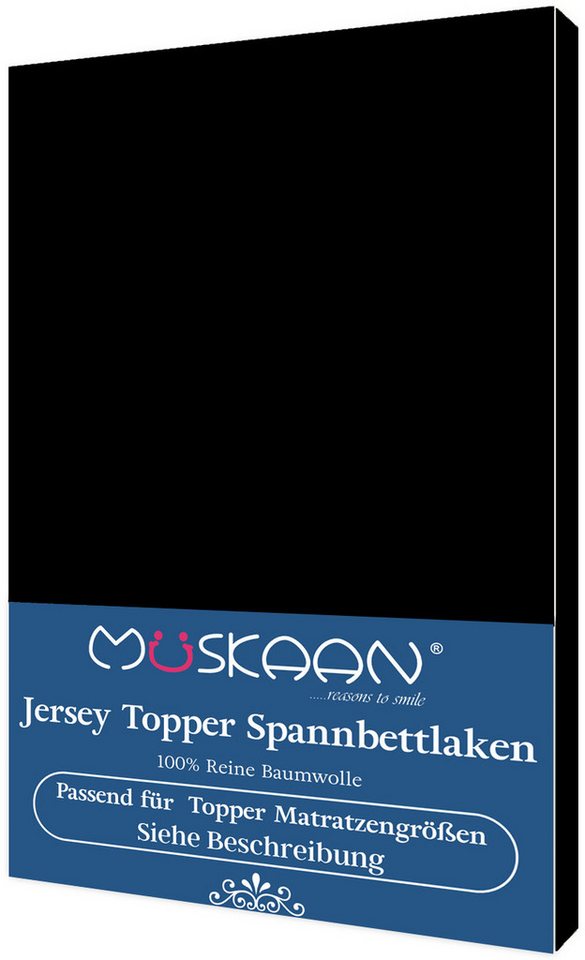 Müskaan Spannbettlaken Spannbettlaken für Topper-Matratzen, 100% Baumolle, (1 Stück), gummizug von Müskaan