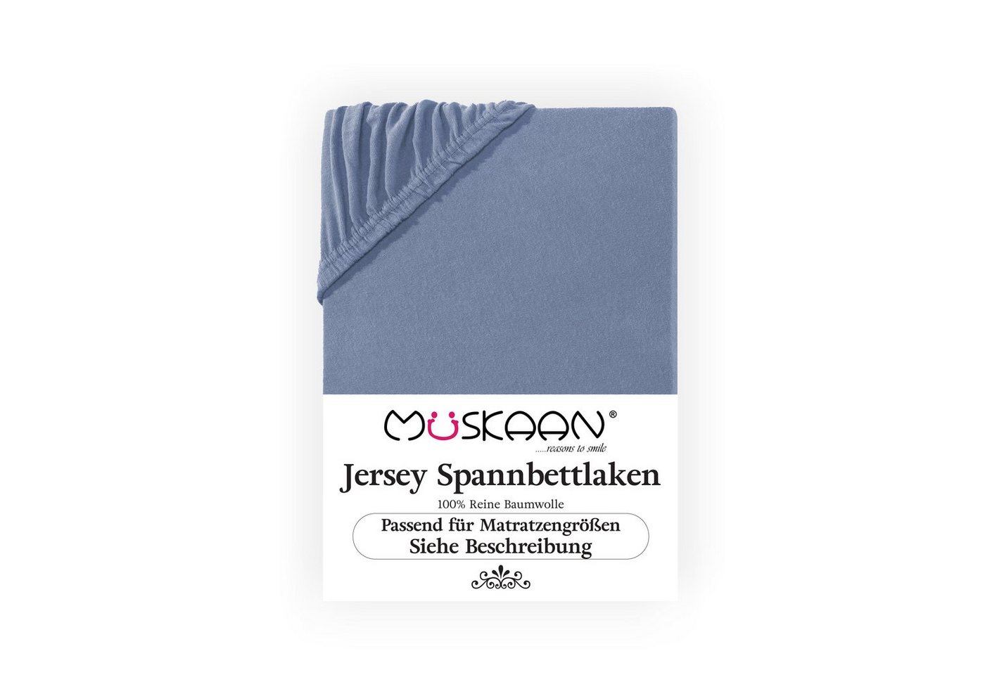 Müskaan Spannbettlaken Spannbetttuch Bettlaken Spannbetttücher Leintuch 100% Baumwolle, Jersey, Gummizug: Rundumgummizug, Matratzen Bezug bis 22cm Matratzenhöhe von Müskaan