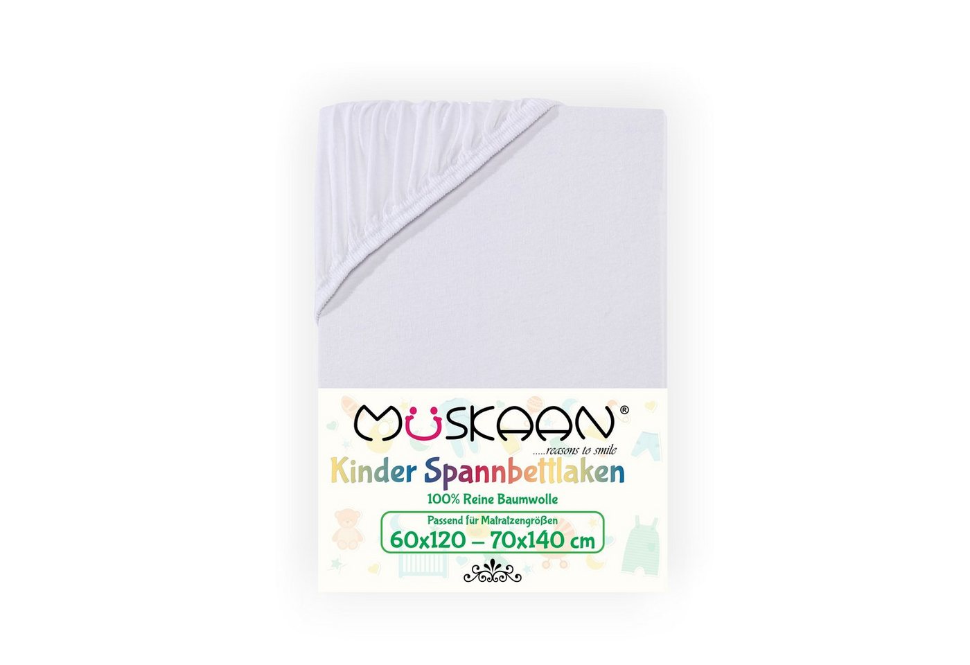 Müskaan Spannbettlaken Spannbetttuch Bettlaken Spannbetttücher Leintuch 100% Baumwolle, Jersey, Gummizug: Rundumgummizug, Matratzen Bezug bis 22cm Matratzenhöhe Müskaan Spannbettlaken Spannbetttuch Bettlaken Spannbetttücher Leintuch 100% Baumwolle, Jersey, Gummizug: Rundumgummizug, Matratzen Bezug bis 22cm Matratzenhöhe von Müskaan