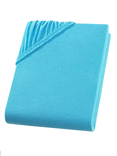 Topper Spannbettlaken türkis, speziell für Boxspringbetten entwickelt, bis 10 cm Steghöhe - ideal für 180-200 cm Breite x 200 cm Länge Topper Spannbettlaken türkis, speziell für Boxspringbetten entwickelt, bis 10 cm Steghöhe - ideal für 180-200 cm Breite x 200 cm Länge von Müskaan