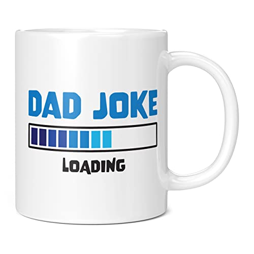 Mug Monster,Tasse mit Aufschrift "Dad Joke Loading", lustiges Vatertag oder Geburtstagsgeschenk – Keramik-Kaffeebecher/Tasse, Geschenk für Männer oder Frauen, 325 ml, weiße Tasse von Mug Monster