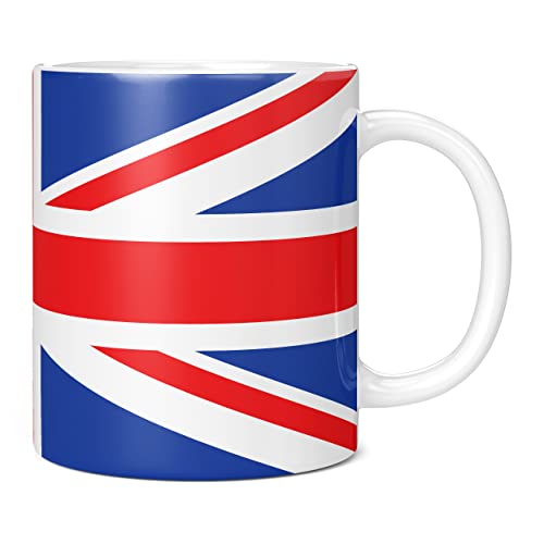 Mug Monster,Union Jack Full Wrap Flagge, britisches oder London-Souvenir, Jubiläumsgeschenk – Keramik-Kaffeebecher/Tasse, extra große und riesige Tasse erhältlich, 325 ml weiße Tasse von Mug Monster