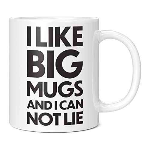 Mug Monster,I Like Big Mugs and I Cannot Lie Giant Tasse, extra große Teetasse,Keramik-Kaffeetasse/-tasse, extra große und riesige Tasse erhältlich, 590 ml weiße Tasse von Mug Monster