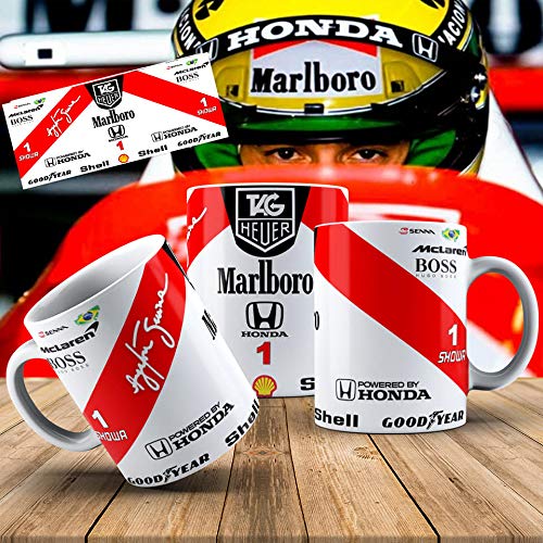 Mugtime (TM) – Ayrton Senna McLaren Formel 1 Ölkanne Auto Kaffee Tee Tasse Keramik Tasse – 330 ml von Mug Time ideas, creativity & customisation