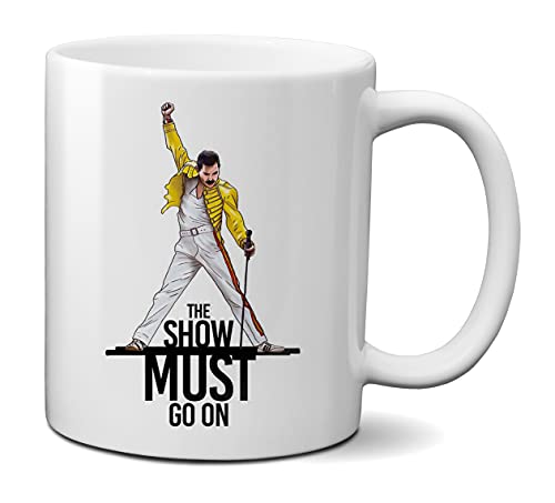 Mugtime (TM) – Freddie Mercury Queen – The Show Must Go On – Keramiktasse, 330 ml von Mug Time ideas, creativity & customisation
