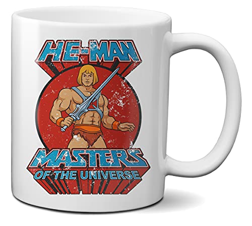 Mugtime (TM) Keramiktasse mit Aufschrift „He Man Masters of Universe“, Retro, klassisch, Comic, Cartoon, 330 ml von Mug Time ideas, creativity & customisation