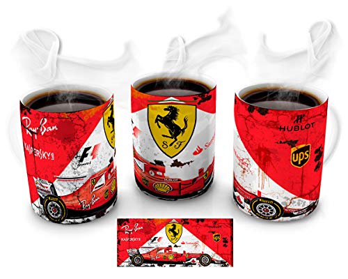 Mugtime (TM) Keramiktasse inspiriert von Ferrari Formel 1, Formel 1, Retro-Dose, Ölauto, Kaffee, Tee, 330 ml von Mug Time ideas, creativity & customisation