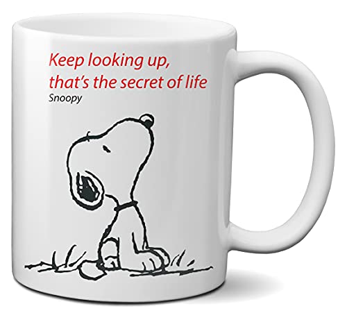 Mugtime Keramiktasse mit Cartoon-Motiv "Keep Looking up That's The Secret of Life", lustig, 330 ml von Mug Time ideas, creativity & customisation