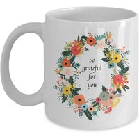 Geschenk Für Gastgeberin, Dankeschön Geschenk, Danksagungsgeschenk, Dankbarkeit Florales Blumenkranz, Herbstkranz von MugMinistry