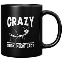 Crazy Stick Insect Lady Tasse, Lustige Neuheit Kaffeetasse, Coole Geschenkideen Für Liebhaber, Geschenk Sie von GiftMonsterCo