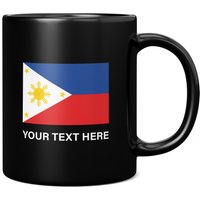 Philippinen Flagge Mit Benutzerdefiniertem Text 11 Unzen Kaffeebecher/Tasse - Perfektes Geburtstagsgeschenk Für Sie Oder Ihn | Geschenk Männer von GiftMonsterCo