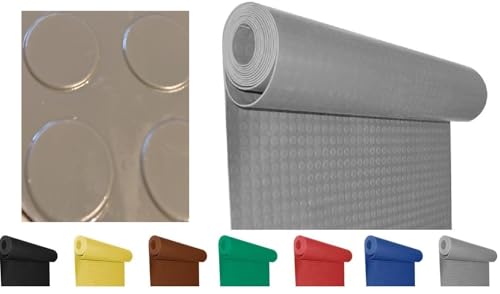 Mugar - Rutschfester Gummiboden - Kreisfliesen | Gummiboden | dekorative Farben | Rolle der ausgewählten Größe (grau, 1 x 4 m) von Mugar