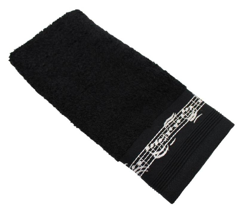 mugesh Handtuch Gästehandtuch Notenmotiv schwarz, für Musiker mugesh Handtuch Gästehandtuch Notenmotiv schwarz, für Musiker von mugesh