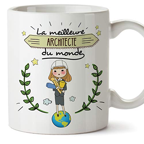 (Tasse auf Französisch) Architekt Original Tassen Kaffee und Frühstück, um professionelle Arbeiter zu geben - Der Beste Architekt der Welt - Keramik 350 ml von Mugffins