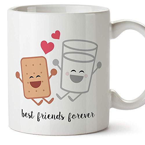 BFF Mug - Milk & Biscuit Are The Best Friends Forever - BFF Present for Special and Close Friends - Breakfast Coffee Cup - Ceramic 350 mL / 11 oz von Mugffins
