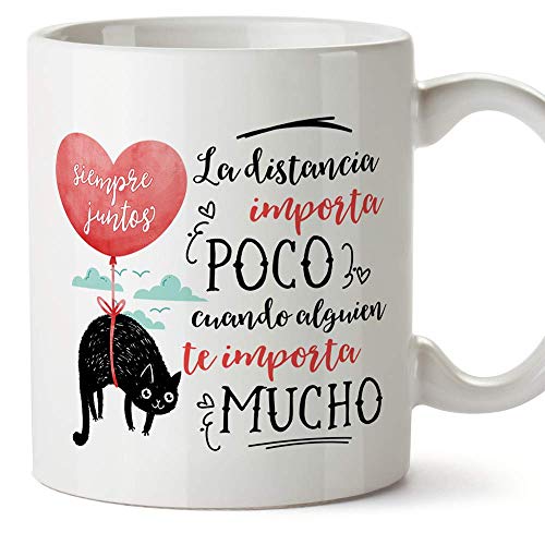 MUGFFINS Taza San Valentín (Te quiero) - Distancia importa poco - Regalos Originales y Divertidos de Aniversario para Novios, Enamorados, Pareja. von Mugffins