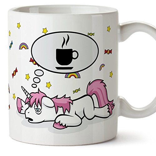 Funny unicorns mug cup - Unicorn thinking coffee - Original mug - 11 oz ceramic von Mugffins