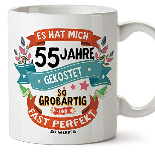 Mugffins Geburtstagstasse 55 Jahre Alt - Becher/Mug als Geschenk zum Geburtstag/Jubiläum - Keramik 350 mL von Mugffins