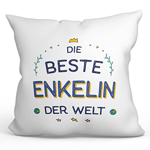 Mugffins Kissen mit Füllung mit Spruch für ENKELIN - Auf Deutsch - Der Beste Der Welt - 40 x 40 cm - originelles und lustiges Geschenk von Mugffins