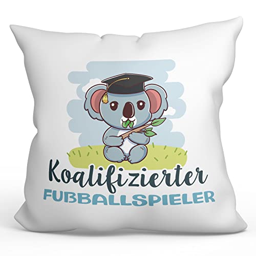 Mugffins Kissen mit Füllung mit Spruch für Fussballspieler - Auf Deutsch - Koalifizierter/Koalifizierte - 40 x 40 cm - originelles und lustiges Geschenk Mitarbeiter von Mugffins