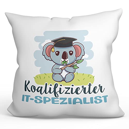 Mugffins Kissen mit Füllung mit Spruch für IT-SPEZIALIST - Auf Deutsch - Koalifizierter/Koalifizierte - 40 x 40 cm - originelles und lustiges Geschenk Mitarbeiter von Mugffins