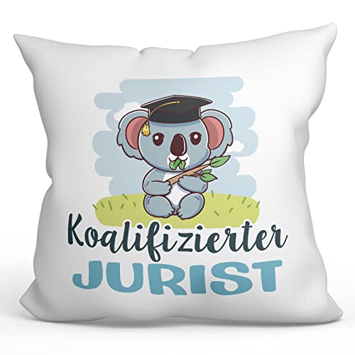 Mugffins Kissen mit Füllung mit Spruch für Jurist - Auf Deutsch - Koalifizierter/Koalifizierte - 40 x 40 cm - originelles und lustiges Geschenk Mitarbeiter von Mugffins