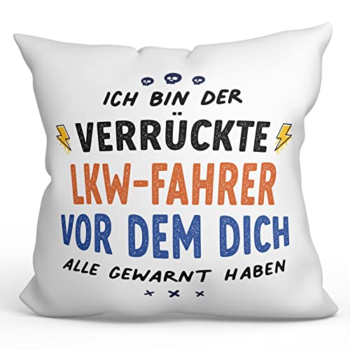 Mugffins Kissen mit Füllung mit Spruch für LKW-Fahrer - Auf Deutsch - Dich alle gewarnt haben - 40 x 40 cm - originelles und lustiges Geschenk Mitarbeiter von Mugffins