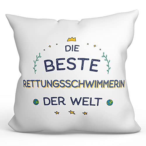Mugffins Kissen mit Füllung mit Spruch für RETTUNGSSCHWIMMERIN - Auf Deutsch - Beste der Welt - 40 x 40 cm - originelles und lustiges Geschenk Mitarbeiter Mugffins Kissen mit Füllung mit Spruch für RETTUNGSSCHWIMMERIN - Auf Deutsch - Beste der Welt - 40 x 40 cm - originelles und lustiges Geschenk Mitarbeiter von Mugffins