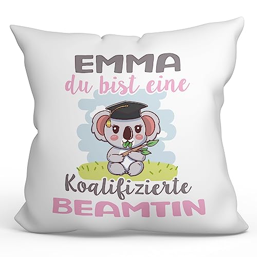 Mugffins Personalisierte Kissen mit Füllung mit Spruch für Beamtin Frau - Auf Deutsch - Koalifizierte Personalisierte - 40 x 40 cm - Individuell Anpassbar Geschenk fue Mitarbeiter von Mugffins