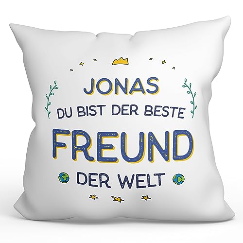 Mugffins Personalisierte Kissen mit Füllung mit Spruch für Freund - Auf Deutsch - Beste der Welt - 40 x 40 cm - Individuell Anpassbar Geschenk von Mugffins