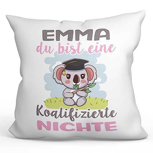 Mugffins Personalisierte Kissen mit Füllung mit Spruch für NICHTE - Auf Deutsch - Koalifizierte Personalisierte - 40 x 40 cm - Individuell Anpassbar Geschenk von Mugffins