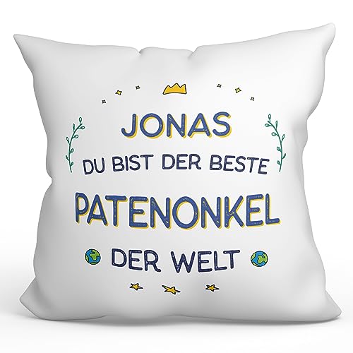 Mugffins Personalisierte Kissen mit Füllung mit Spruch für Pate/Patenonkel - Auf Deutsch - Beste der Welt - 40 x 40 cm - Individuell Anpassbar Geschenk Mugffins Personalisierte Kissen mit Füllung mit Spruch für Pate/Patenonkel - Auf Deutsch - Beste der Welt - 40 x 40 cm - Individuell Anpassbar Geschenk von Mugffins