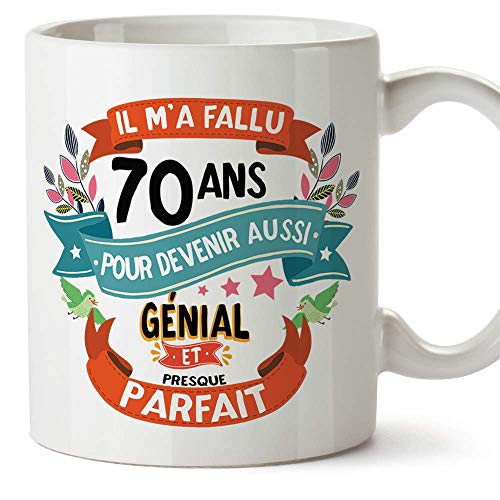 Mugffins Tasse/Becher 70. Geburtstag (auf Französisch) von Mugffins