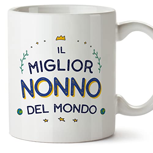 Mugffins Tassen/Becher mit Spruch für GROßVATER/OPA - Auf Italienisch - Il Miglior del Mondo - 11 oz / 330 ml - originelles und lustiges Geschenk von Mugffins