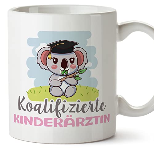 Mugffins Tassen/Becher mit Spruch für KINDERÄRZTIN - Auf Deutsch - Koalifizierter/Koalifizierte - 11 oz / 330 ml - originelles und lustiges Geschenk Mitarbeiter von Mugffins