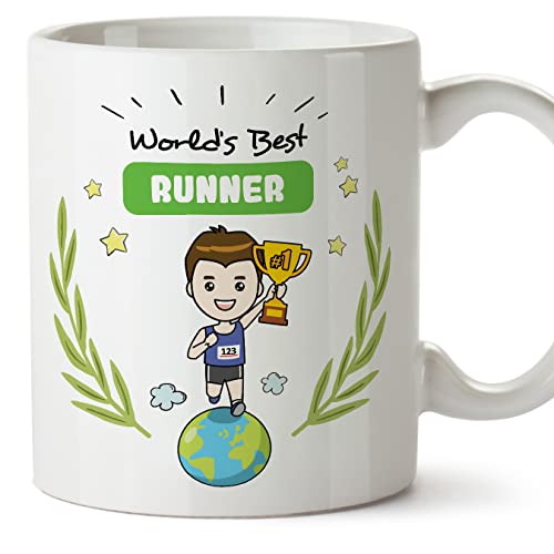 Mugffins Tassen/Becher mit Spruch für LÄUFER - Auf Englisch - World's Best - 11 oz / 330 ml - originelles und lustiges Geschenk Mitarbeiter von Mugffins