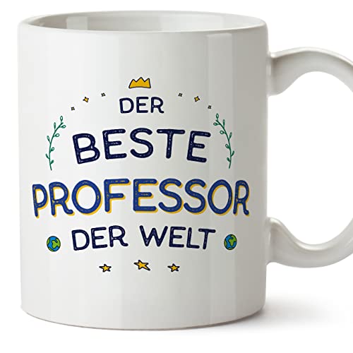 Mugffins Tassen/Becher mit Spruch für PROFESSOR - Auf Deutsch - Beste der Welt - 11 oz / 330 ml - originelles und lustiges Geschenk Mitarbeiter von Mugffins