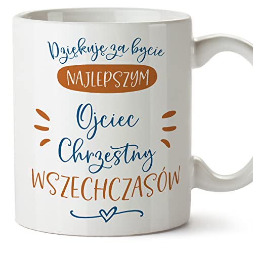 Mugffins Tassen/Becher mit Spruch für PATE/PATENONKEL - Auf Polieren - dziękuję najlepszej rodzinie - 11 oz / 330 ml - originelles und lustiges Geschenk von Mugffins